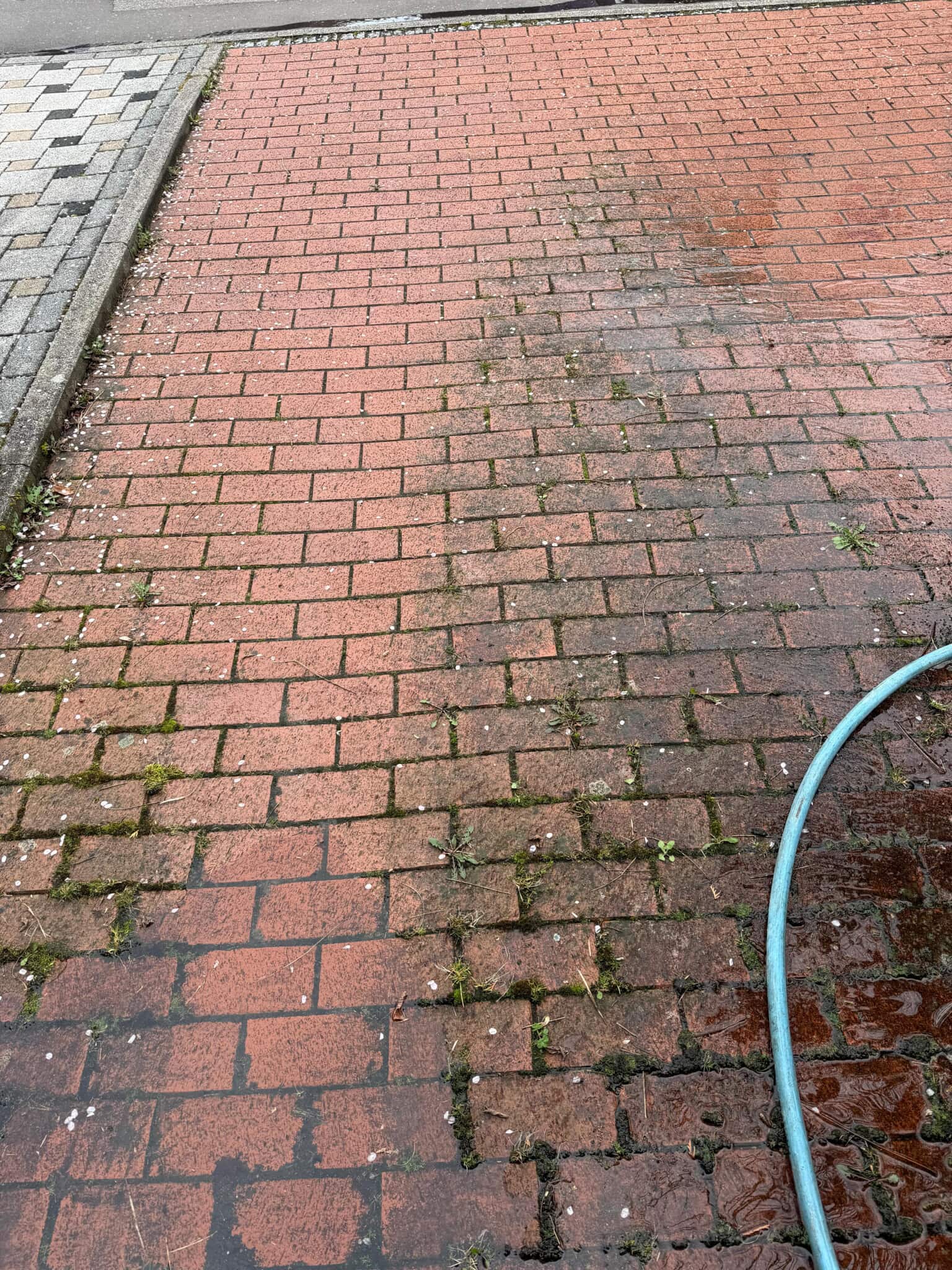 Steinfließen vor der Reinigung